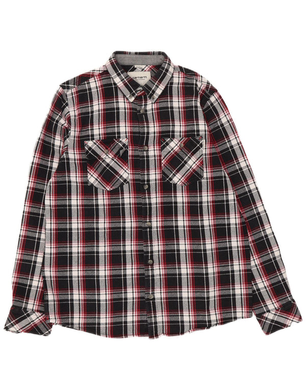 Męska koszula flanelowa Carhartt o regularnym kroju, w dużą czarną kratę