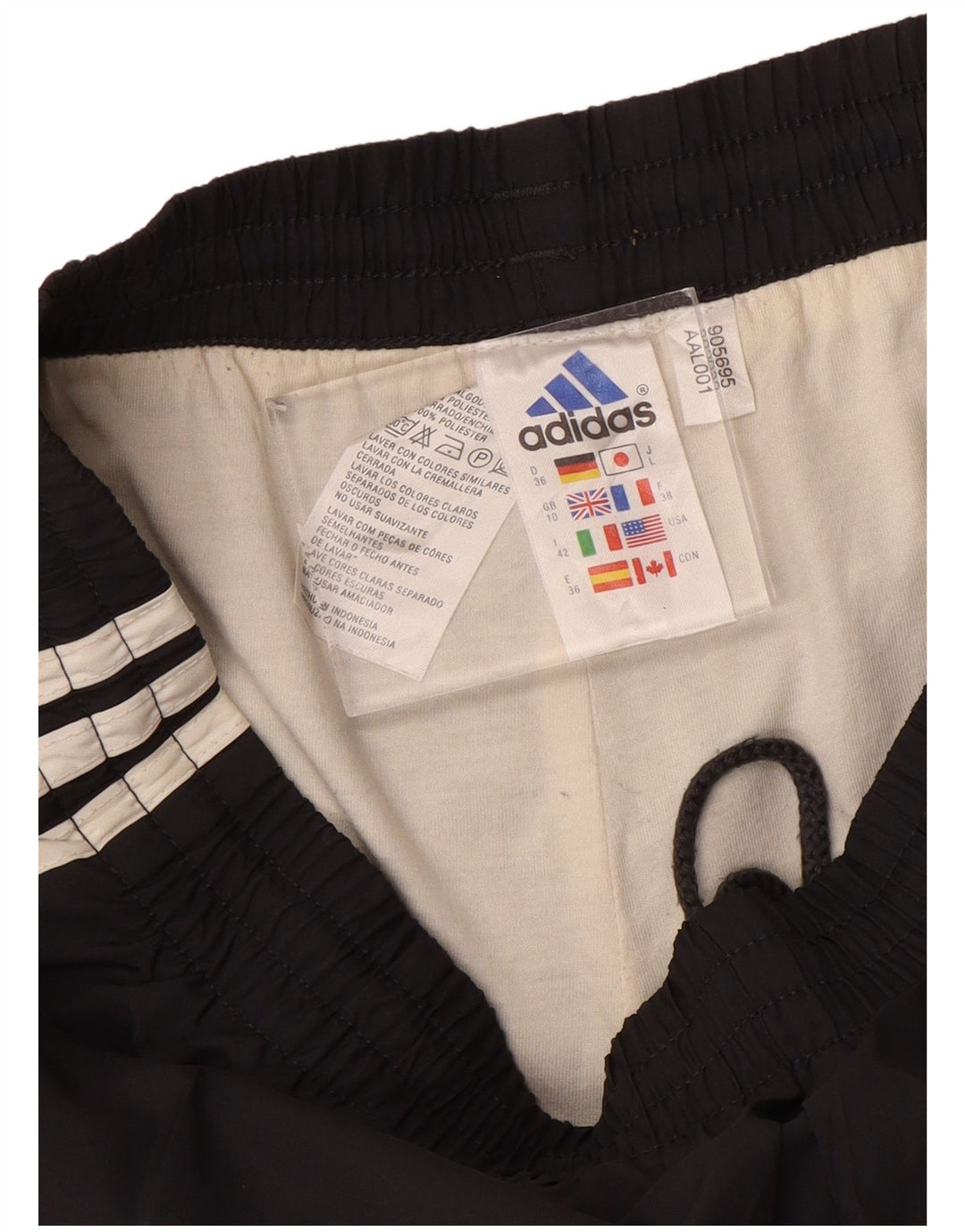 Damskie spodenki sportowe Adidas UK 10, małe, czarne, poliestrowe