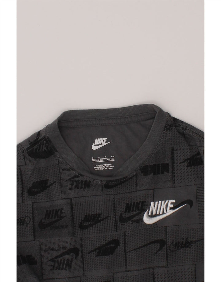 Chłopięcy T-shirt z grafiką Nike, 4-5 lat, mały, szary