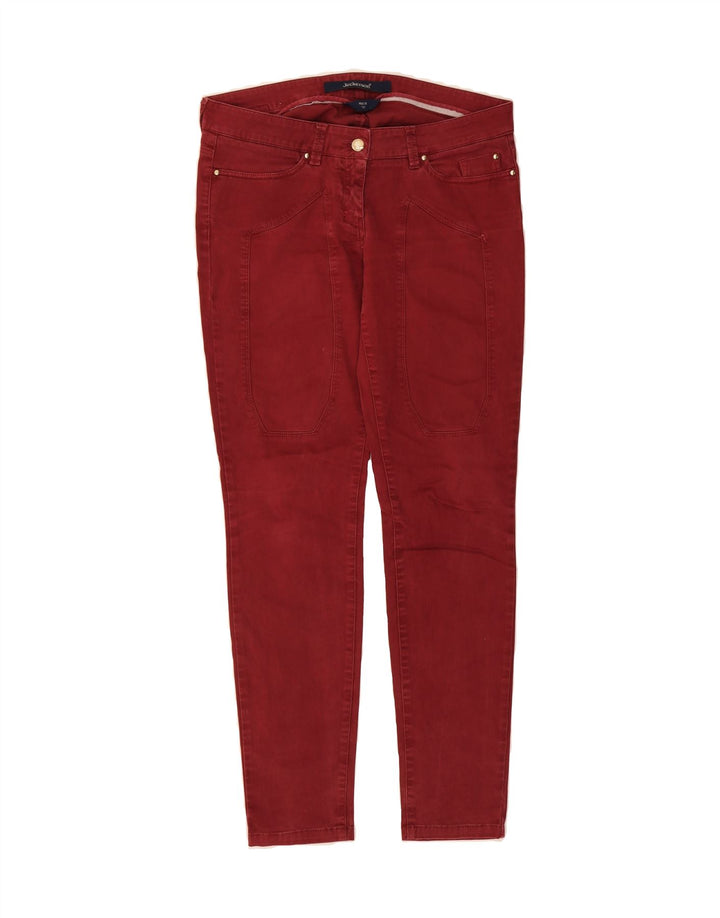 JECKERSON Womens Slim Casual Trousers W32 L29 Red Vintage Jeckerson and Second-Hand Jeckerson from Messina Hembry 