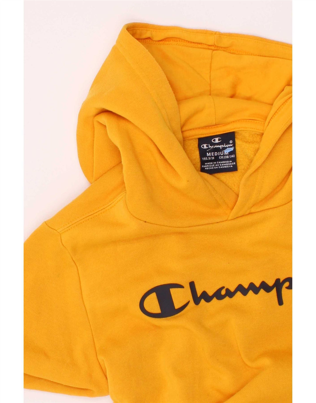 Chłopięcy sweter z kapturem Champion Graphic 9-10 lat, średni żółty