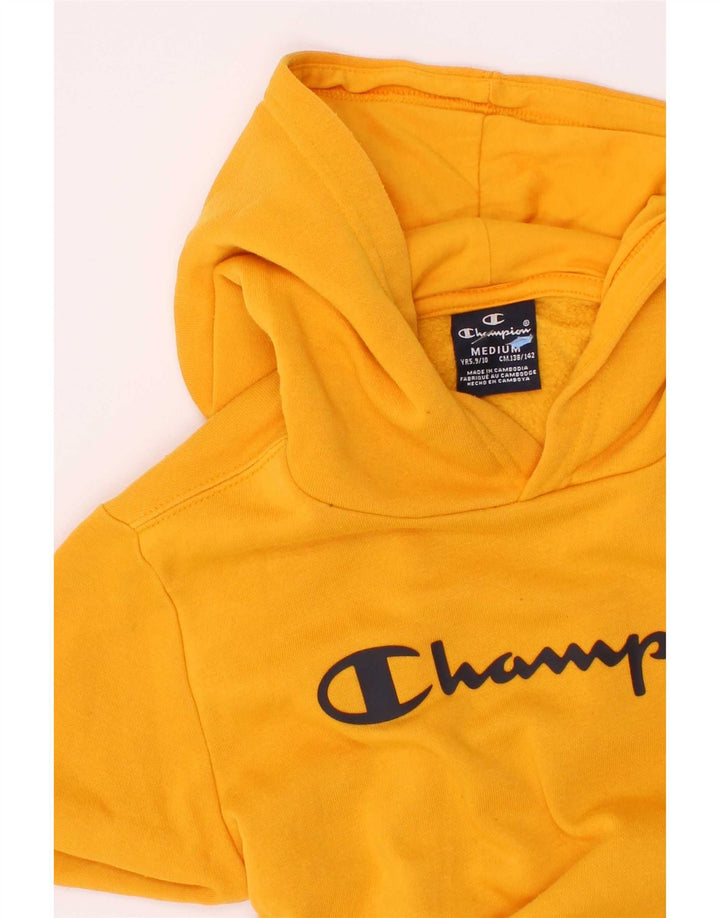 Chłopięcy sweter z kapturem Champion Graphic 9-10 lat, średni żółty
