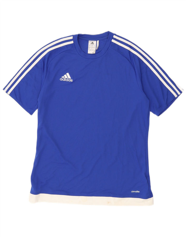 Męska koszulka ADIDAS Climalite z poliestru w kolorze średnioniebieskim