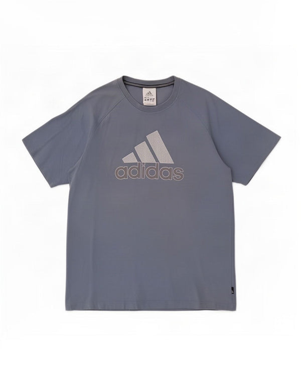 Męska koszulka graficzna Adidas Top Medium Blue Cotton