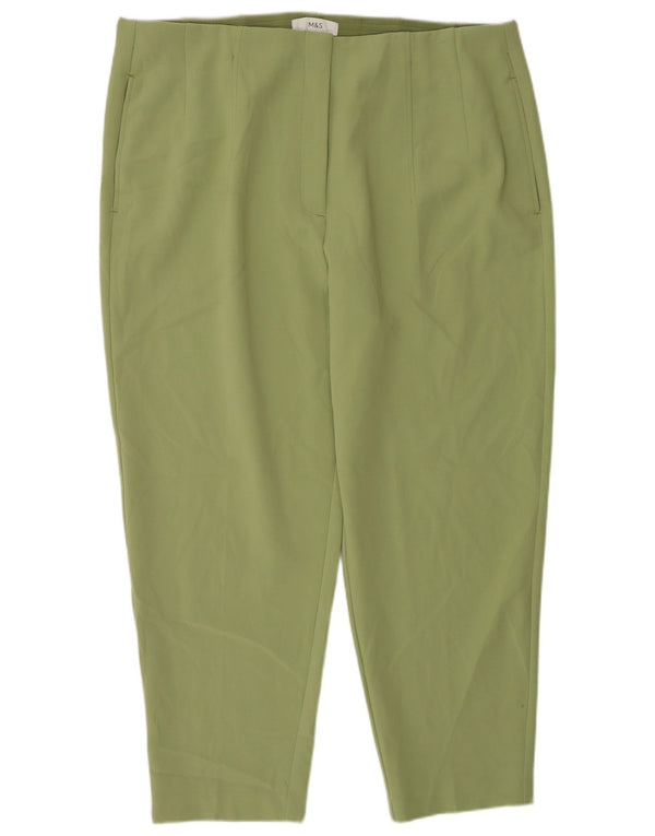 Marks & Spencer Damskie Krótkie spodnie z wysokim stanem UK 20 2XL W38 L26 Zielone