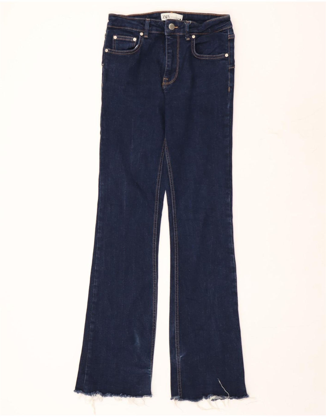 Damskie jeansy rozkloszowane Zara EU 38 Small W28 L33 Niebieskie bawełniane