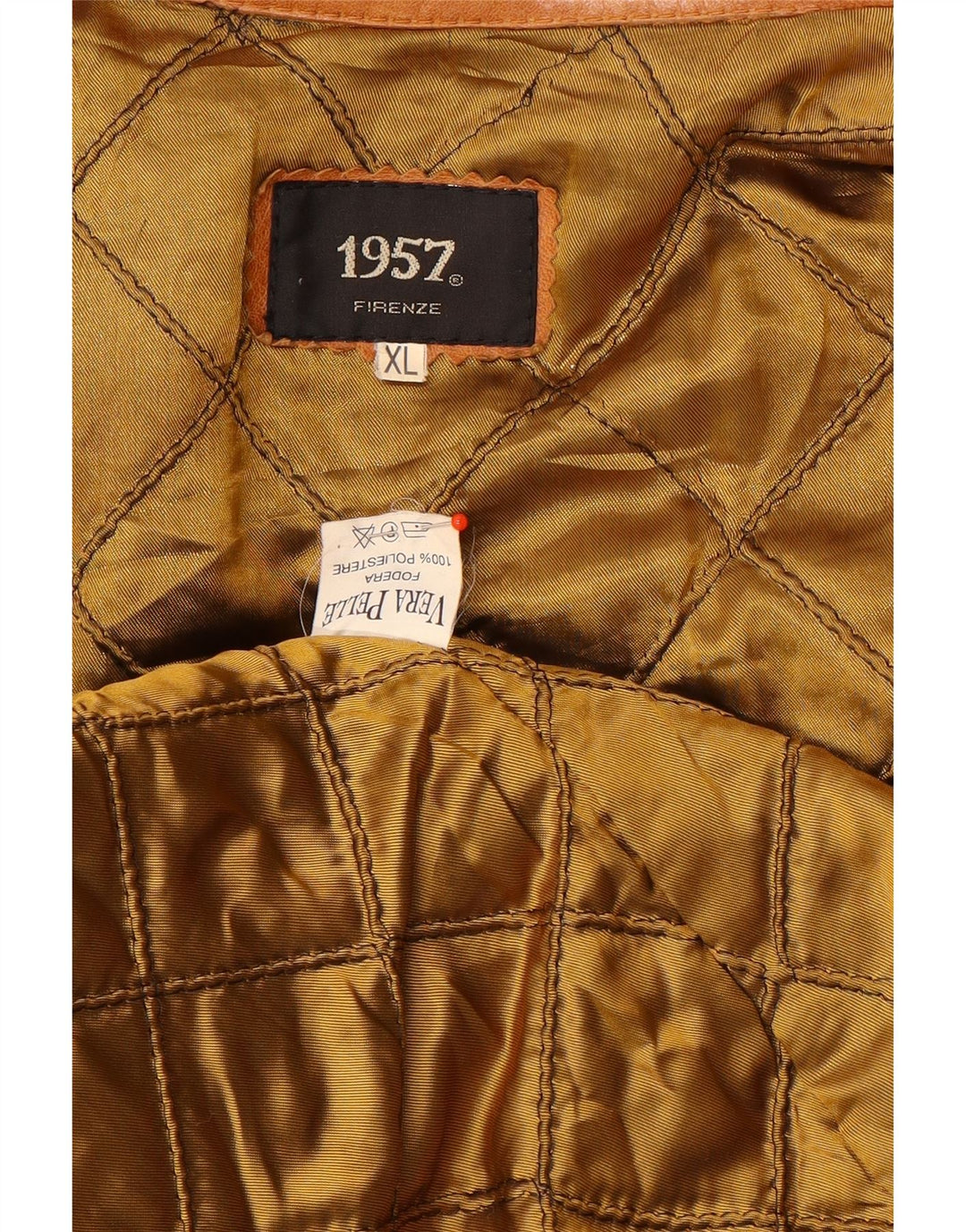 Vintage męska kurtka skórzana UK 42 XL brązowa skóra