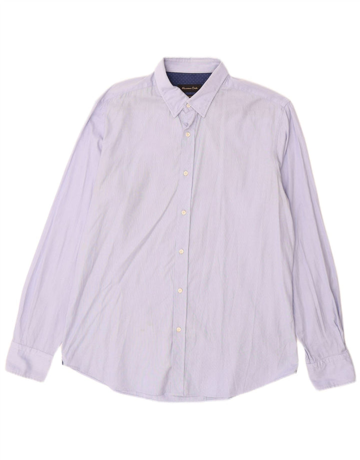 Koszula męska Massimo Dutti, duża, niebieska, bawełniana
