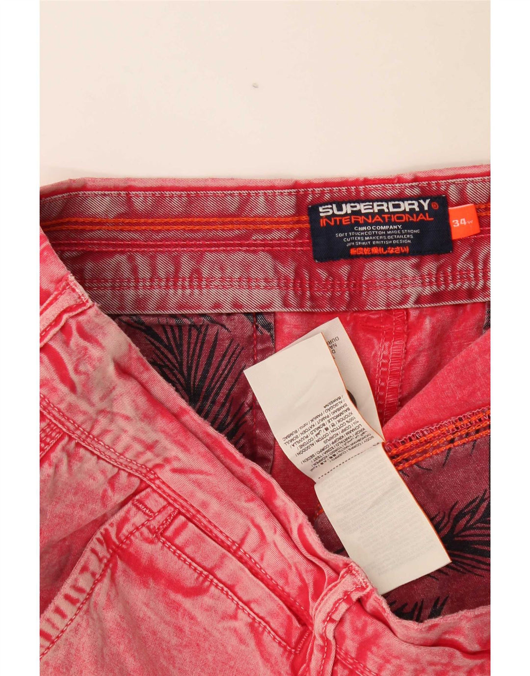 Męskie spodenki jeansowe Superdry W34, duże, czerwone, bawełniane