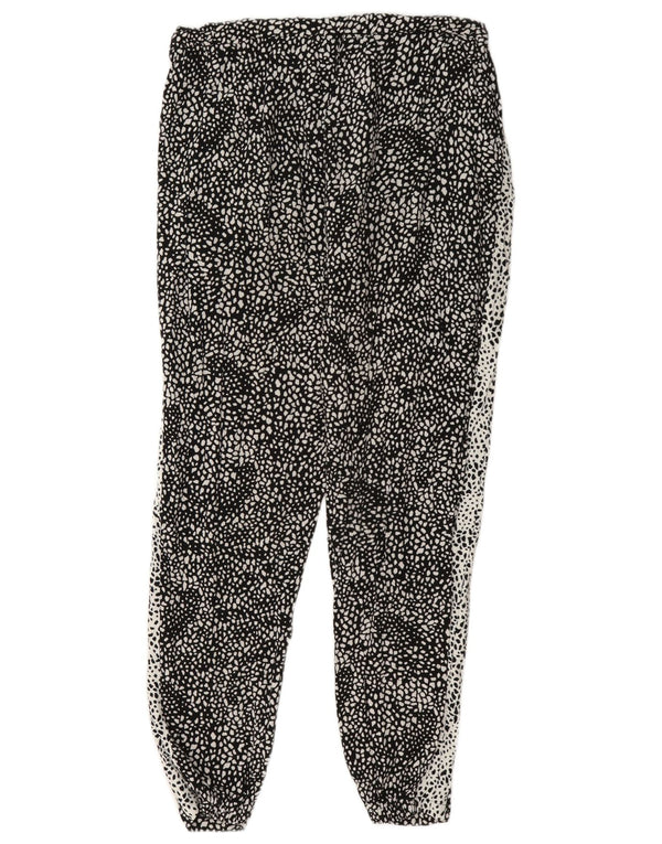 Damskie spodnie codzienne Marks & Spencer UK 12 Medium W34 L29 Czarne nakrapiane