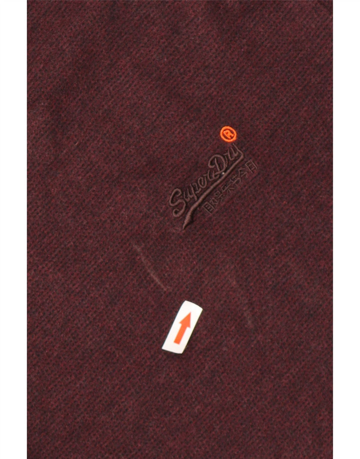 SUPERDRY Męski top z długim rękawem, duży, bordowy