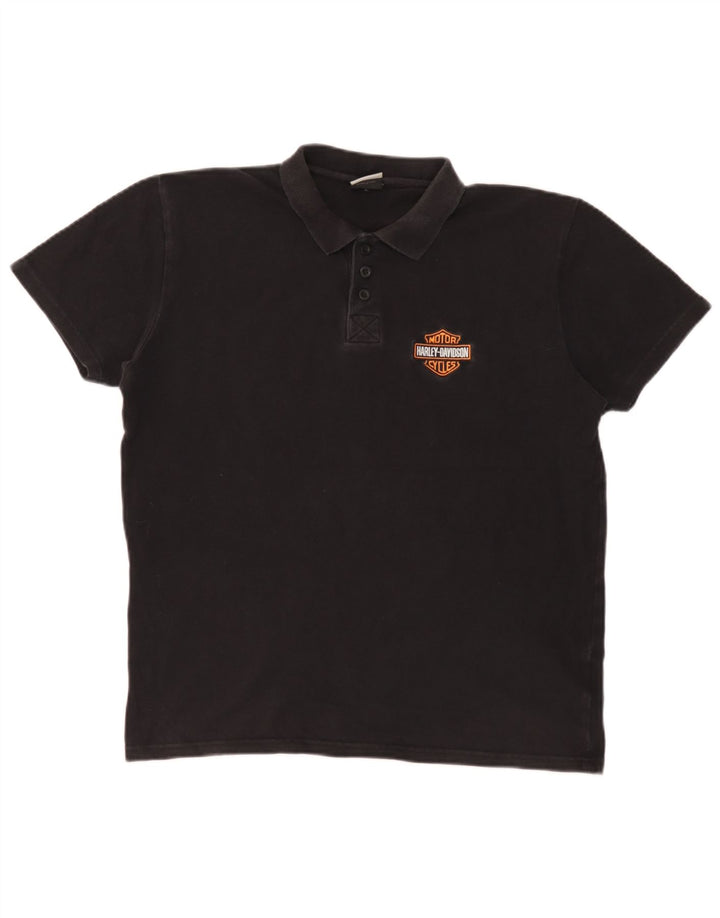 Męska koszulka polo Harley Davidson, duża, czarna, bawełniana