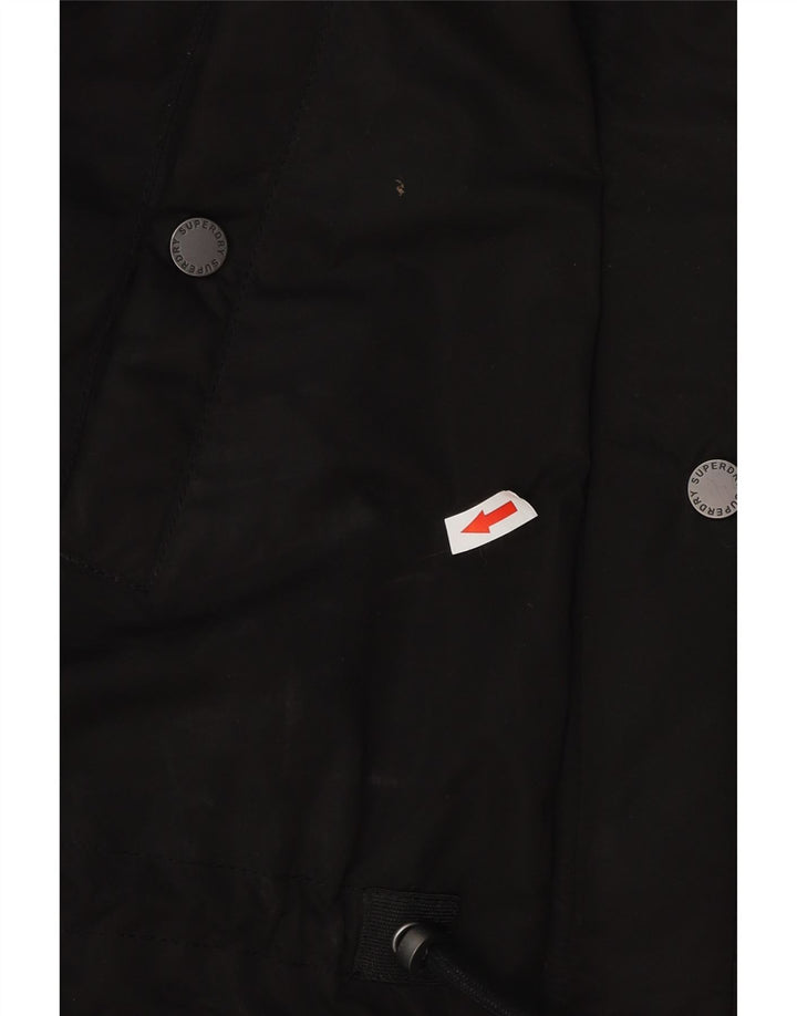 Damska kurtka typu parka oversize Superdry UK 16, duża, czarna, z poliestru