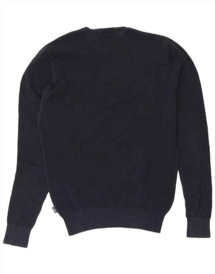 Męski sweter z okrągłym dekoltem Armani Jeans, średni granatowy, bawełniany