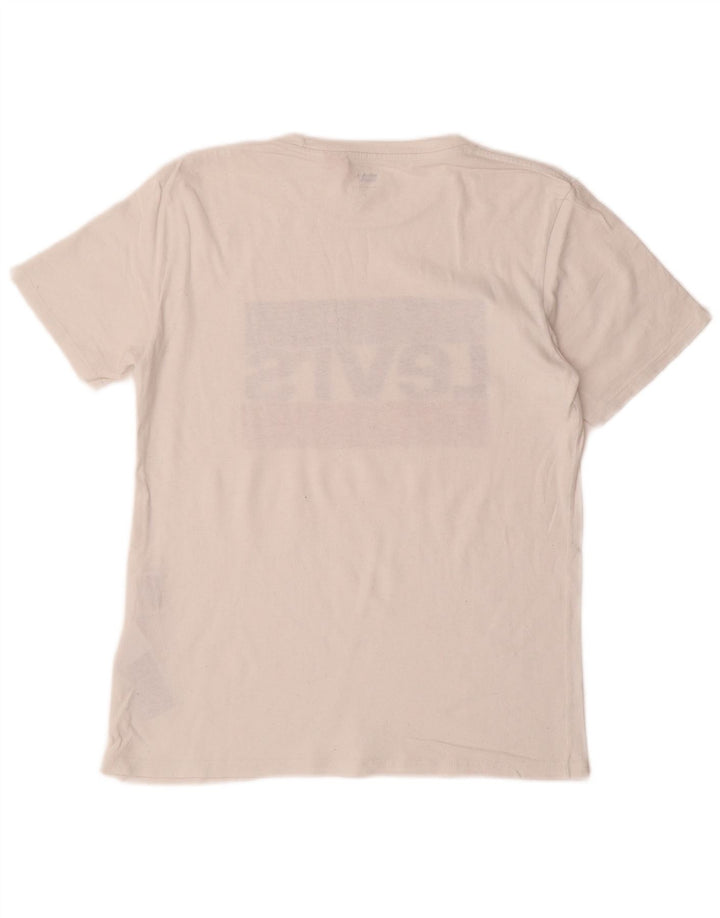 Męski T-shirt z grafiką LEVI'S, mały, biały, bawełniany