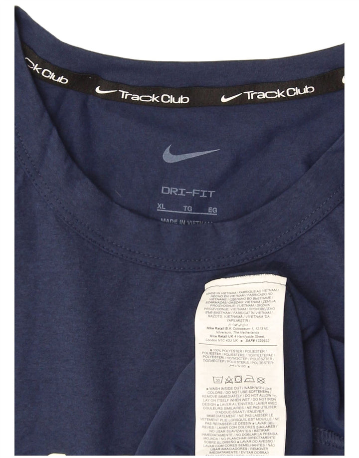 Męska koszulka Nike Dri Fit z grafiką, góra XL, granatowy, poliester
