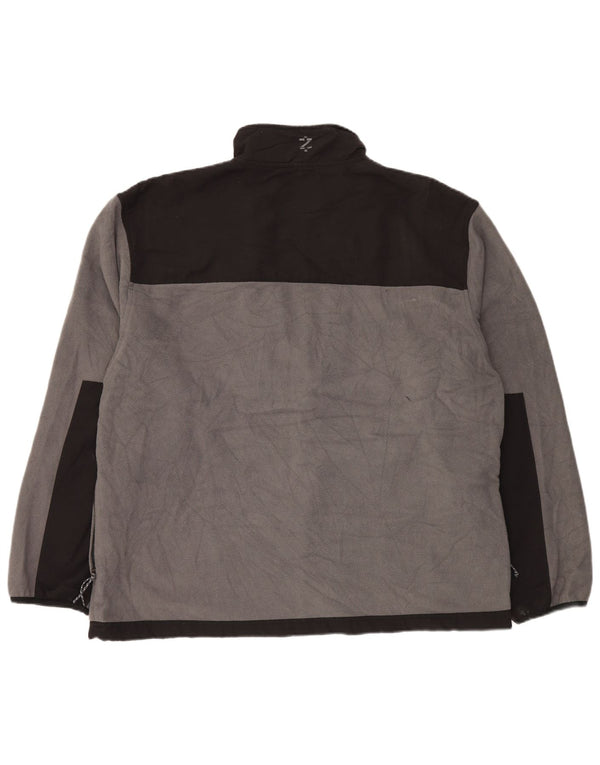 Męska kurtka polarowa IZOD UK 44 2XL Szary poliester z blokami kolorów