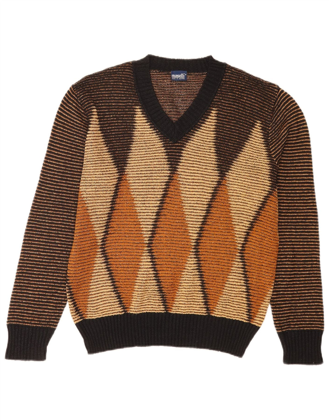 Męski sweter Maselli z dekoltem w serek EU 50 Średni brąz Argyle/Diament