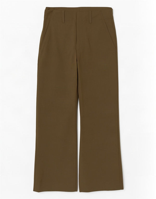 Damskie spodnie chino z wysokim stanem i szeroką nogawką Zara XS W24 L28 Khaki Poliester