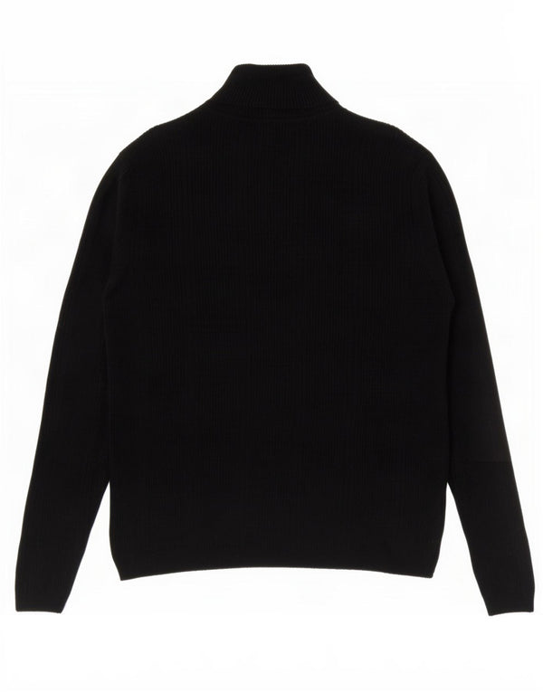 Marks & Spencer Damski sweter z golfem UK 12, średni czarny wiskoza