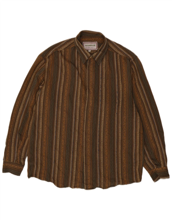 Koszula męska Wampum XL w paski khaki