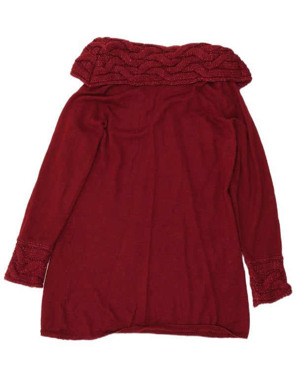Marks & Spencer Damski sweter z golfem UK 18 XL Czerwony akryl