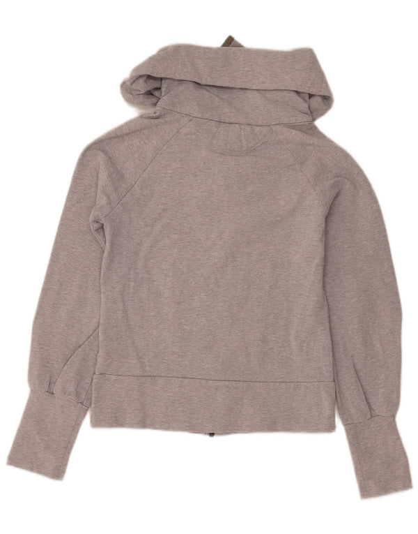 Damski sweter z kapturem i zamkiem błyskawicznym Adidas UK 10, mały, szary, bawełniany