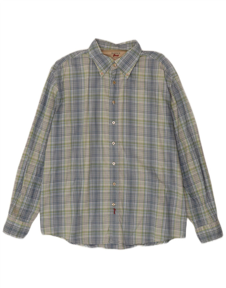 Koszula męska Gant Rugger Slim Fit 2XL, bawełniana niebieska kratka