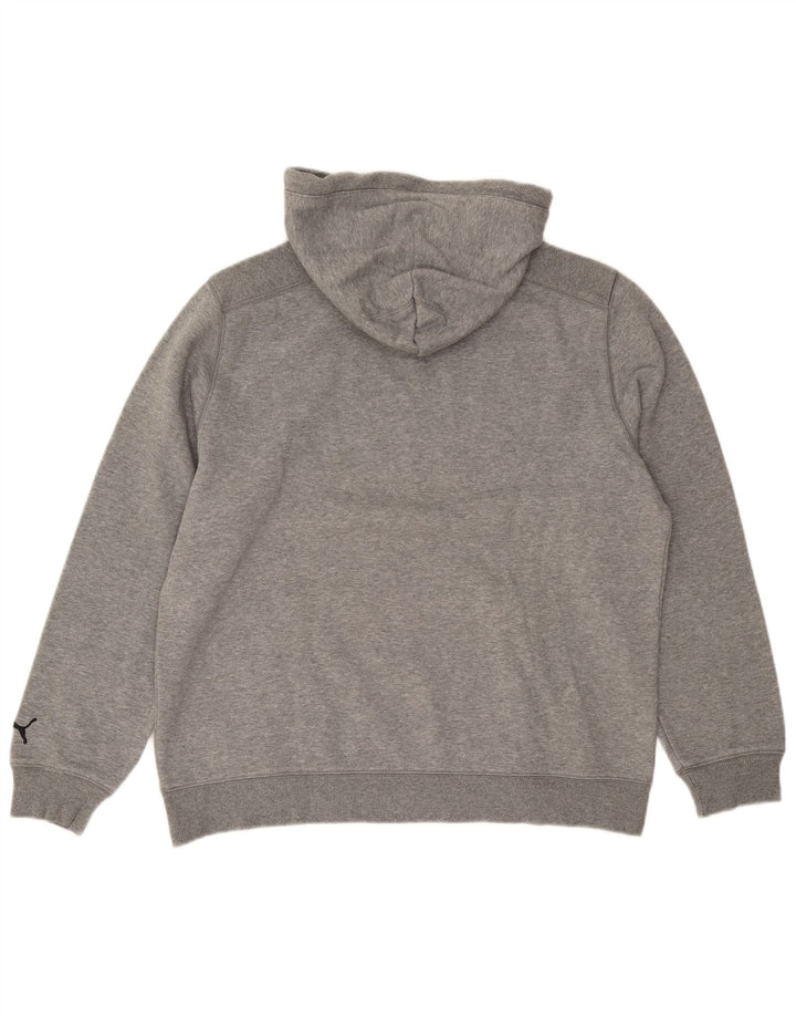 Męski sweter z kapturem Puma z grafiką, duży, szary, bawełniany