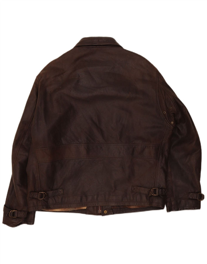Vintage męska skórzana kurtka UK 42 XL brązowa