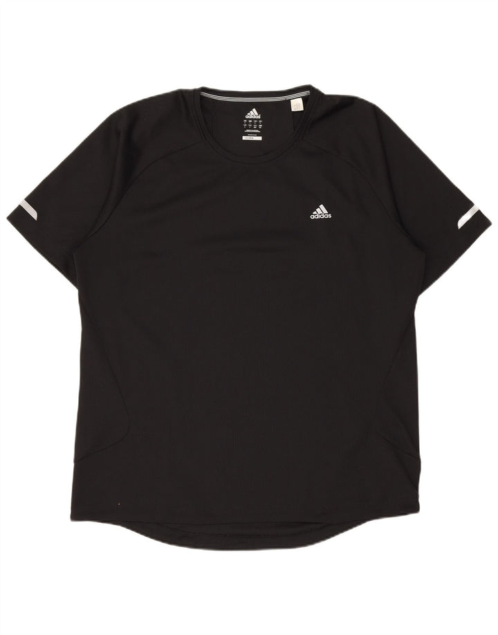 Męski T-shirt ADIDAS Climalite, duży, czarny, poliester