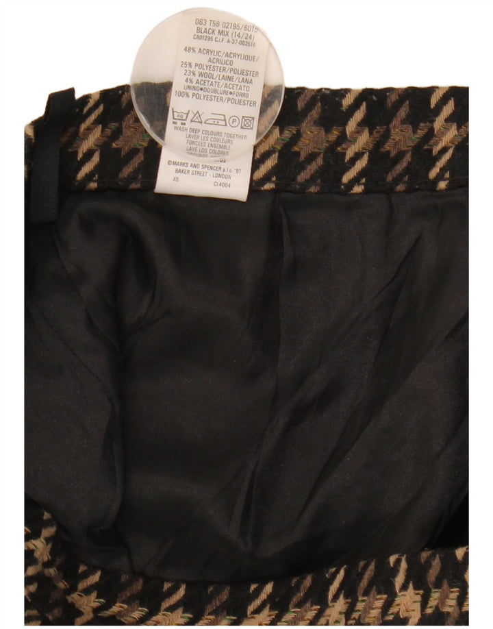Marks & Spencer Damska spódnica ołówkowa UK 14 Medium W28 Brązowa kratka akrylowa
