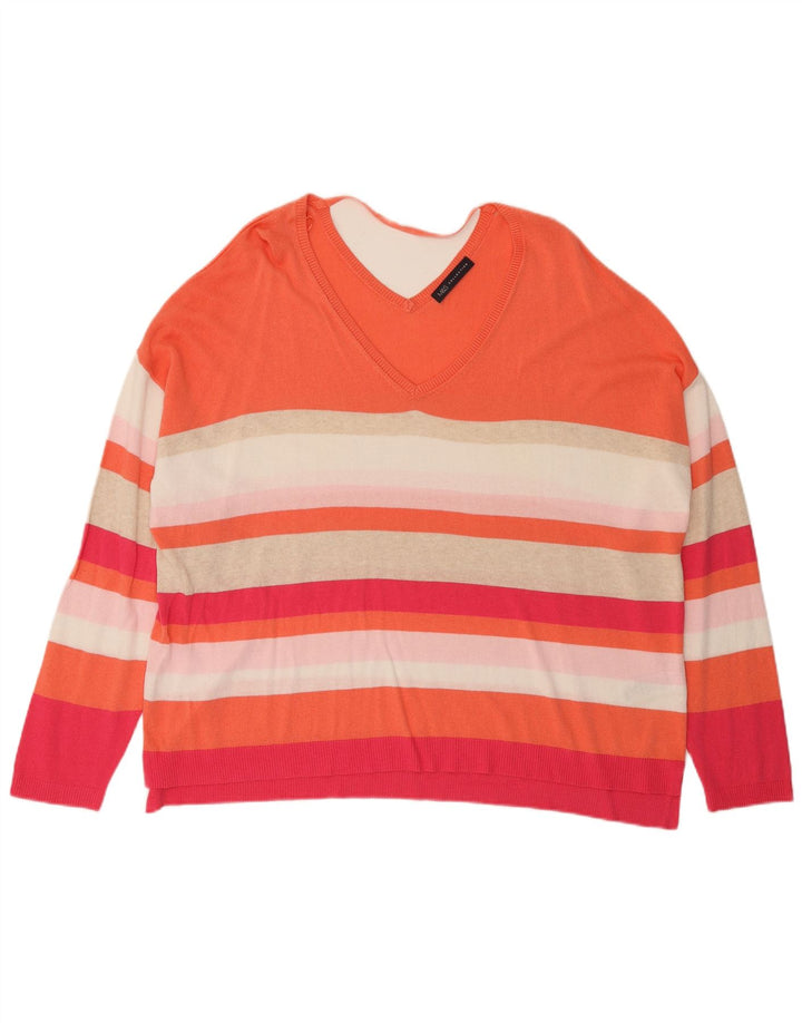 Sweter damski Marks & Spencer z dekoltem w kształcie litery V, UK 24 4XL, wielokolorowy