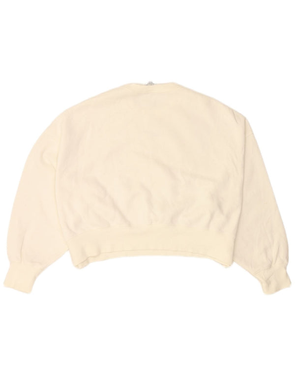 Damska bluza dresowa NIKE Crop Oversize UK 14, średnia biała bawełna