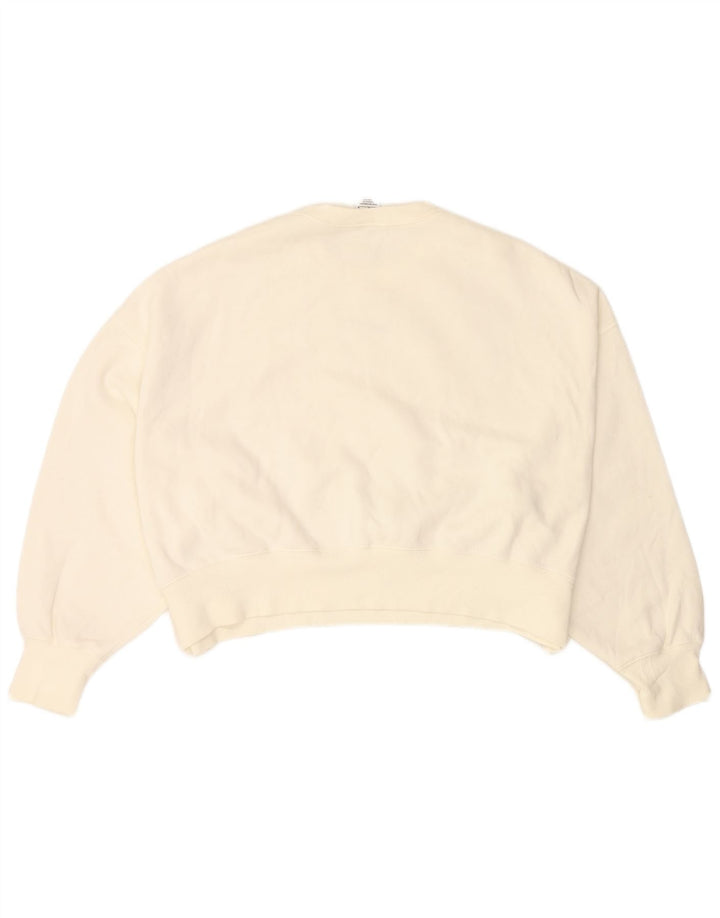 Damska bluza dresowa NIKE Crop Oversize UK 14, średnia biała bawełna