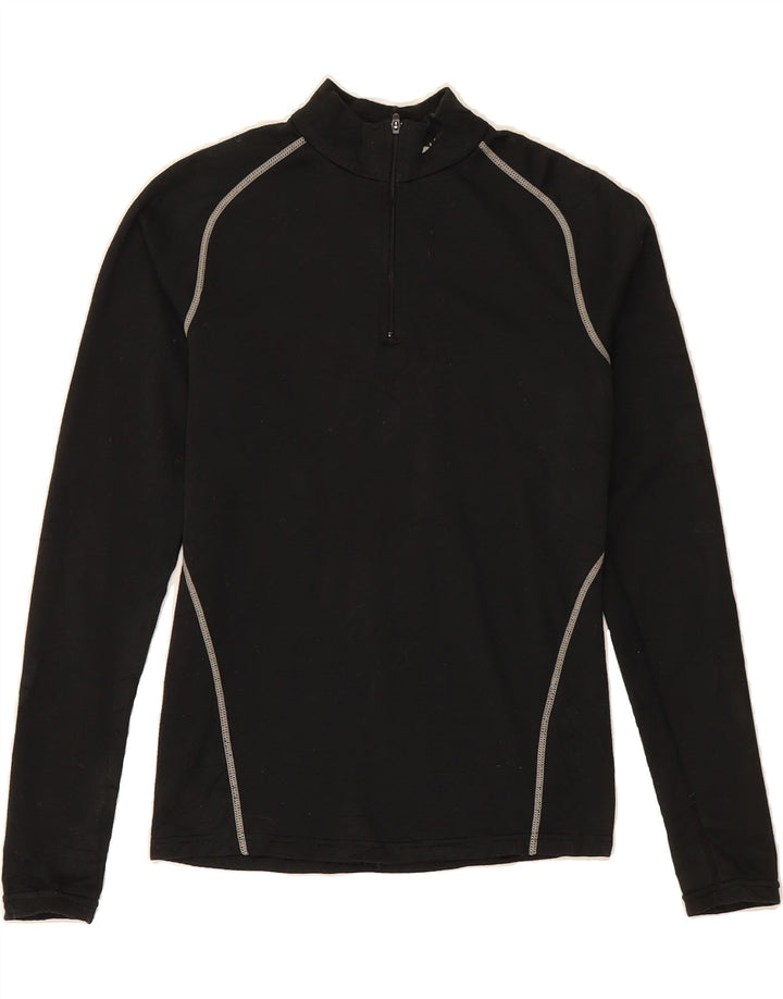 NIKE Womens Zip Neck Pullover Tracksuit Top US 8/10 Medium Black Polyester Vintage Nike and Second-Hand Nike from Messina Hembry 
