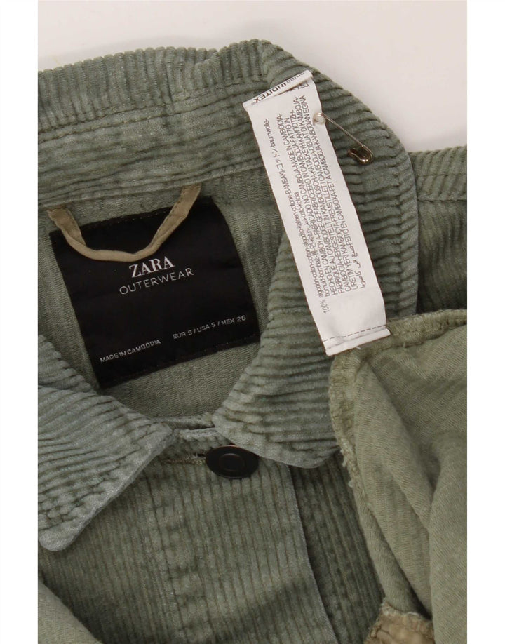 Damska, oversize'owa kurtka sztruksowa Zara UK 10, mała, bawełniana khaki