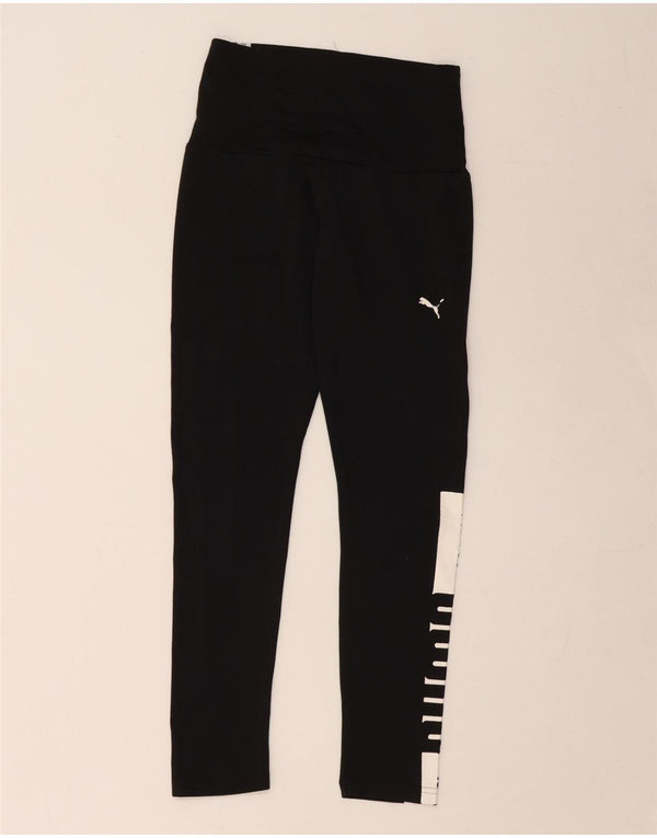 Damskie legginsy PUMA z grafiką UK 8, małe, czarne, z blokami kolorów