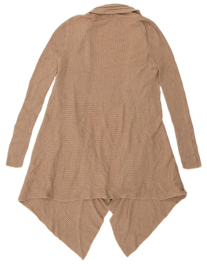 Marks & Spencer Damski asymetryczny sweter rozpinany UK 16, duży, beżowy