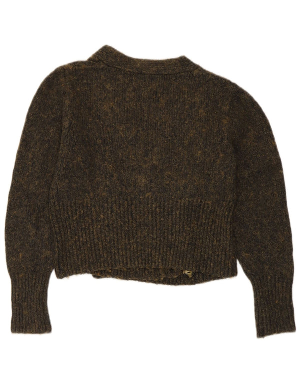 Sweter damski Zara Crop Cardigan UK 10 Small, szary, nakrapiany bawełniany
