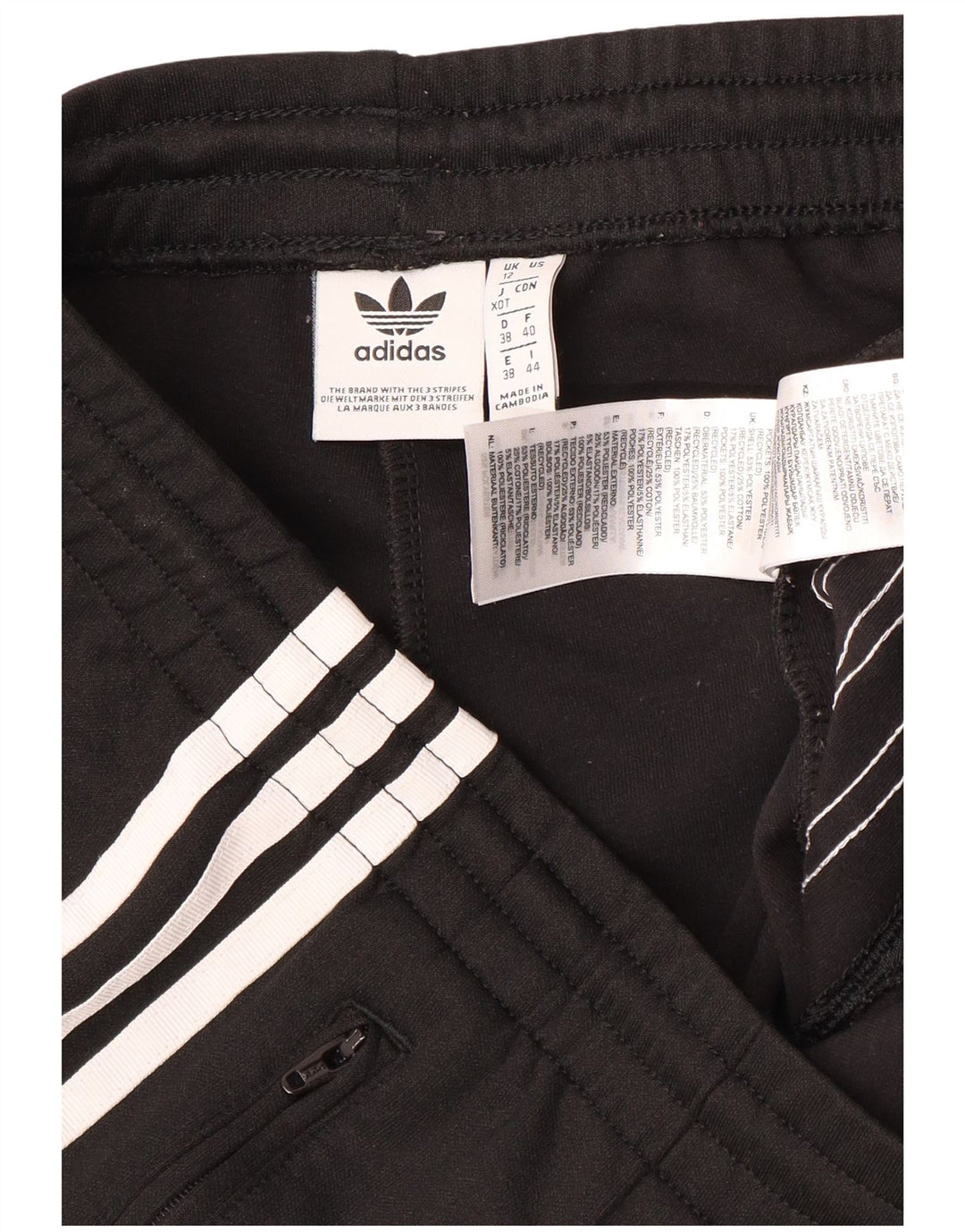 Damskie spodnie dresowe Adidas UK 12, średni czarny poliester
