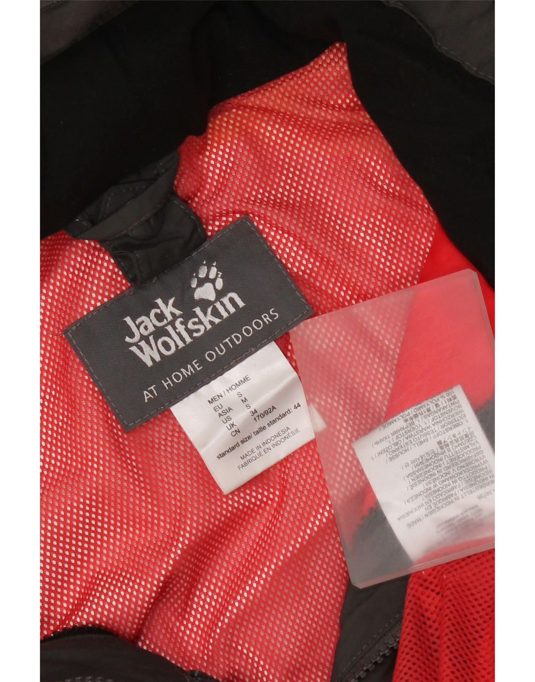 Męska kurtka przeciwdeszczowa Jack Wolfskin z kapturem UK 34 Small, szary poliamid