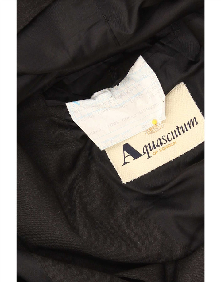 Męska marynarka zapinana na 3 guziki Aquascutum IT 52 XL Czarna Cupro