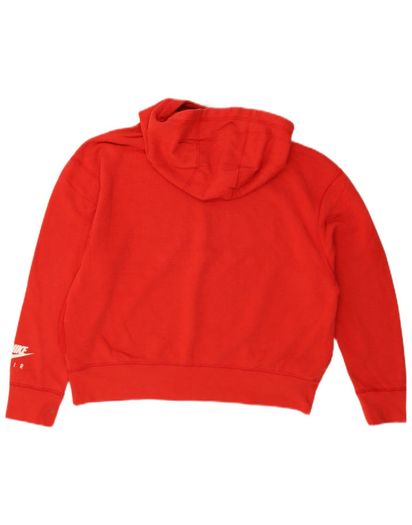Damski sweter z kapturem Nike Graphic Oversize UK 6 XS, czerwony, bawełniany