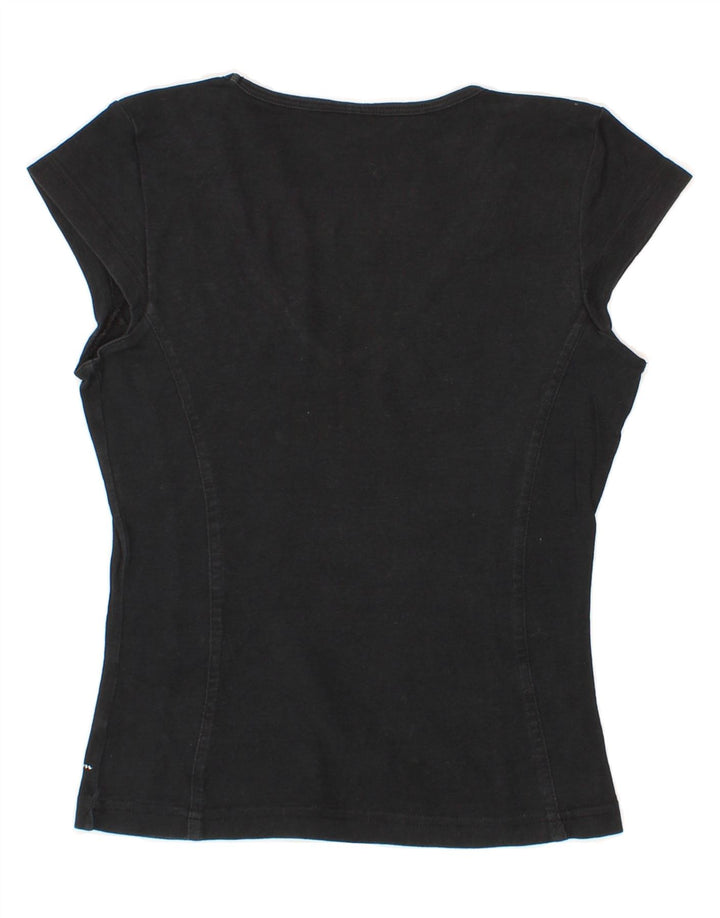 CHAMPION Womens T-Shirt Top UK 12 Medium Black Vintage Champion and Second-Hand Champion from Messina Hembry 