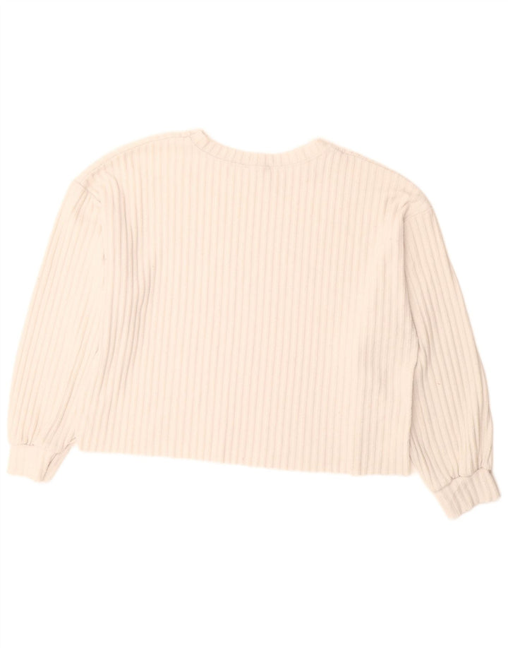 Sweter damski Zara Oversize z okrągłym dekoltem UK 14 Średni biały