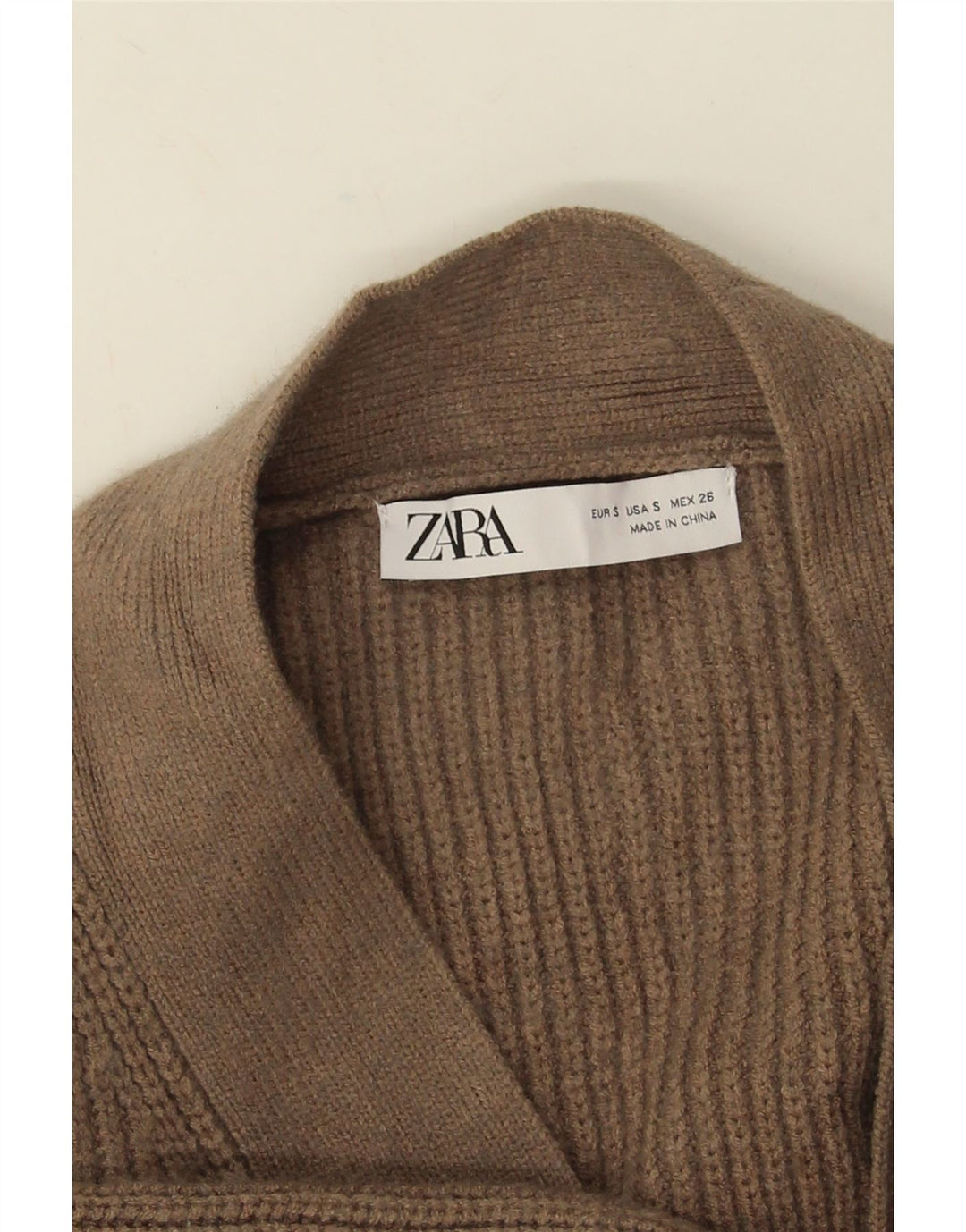 Damski sweter oversize z długimi rękawami i otwartym kardiganem Zara UK 10 Small Brown