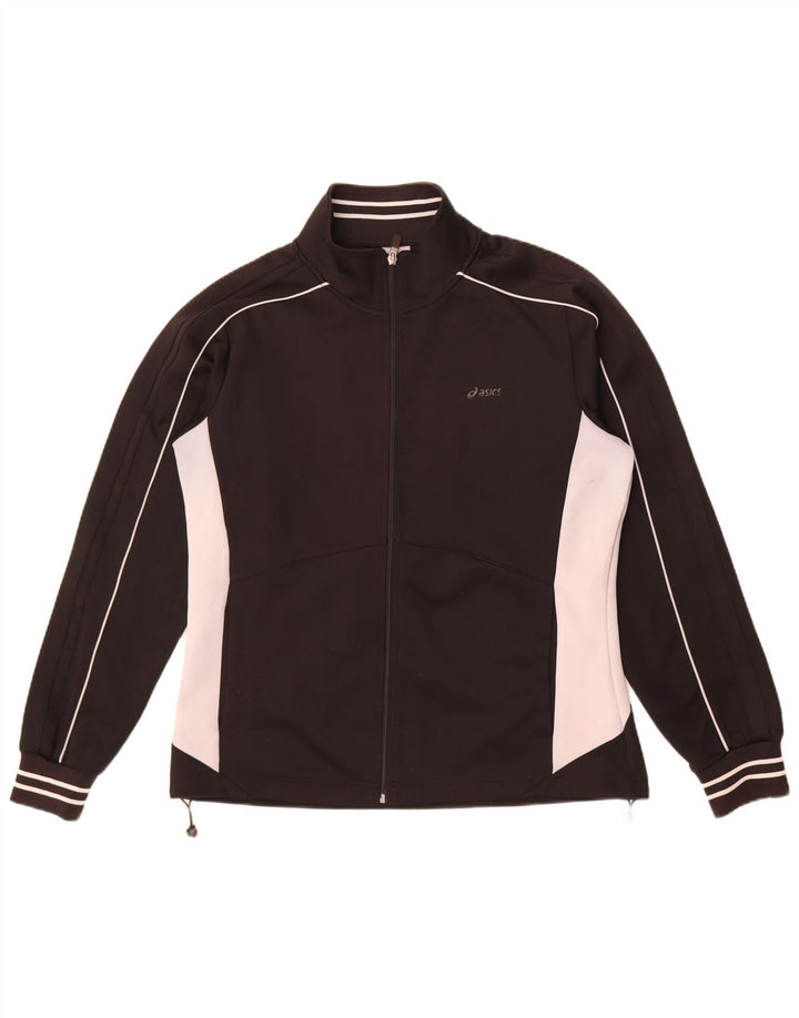Damska kurtka dresowa Asics UK 18 XL, czarny poliester z blokami kolorów