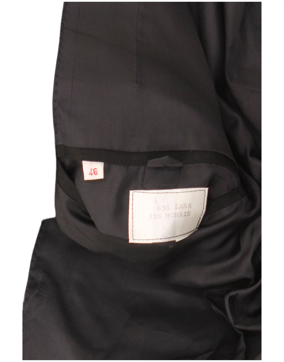 VINTAGE Męski komplet 2-częściowy z 1 guzikiem IT 46 Small W29 L29 Czarna wełna