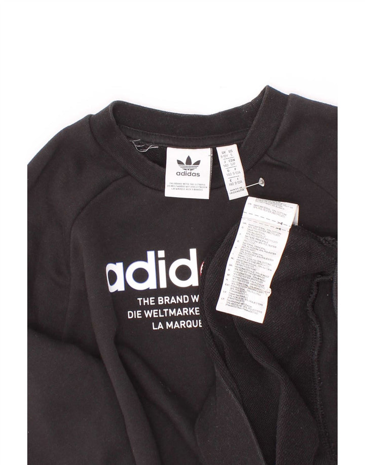 Bluza chłopięca Adidas z grafiką, 9-10 lat, czarna bawełna